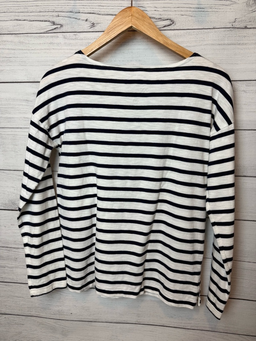 J. Crew Navy & White Striped Long-Sleeve Top with Whale Motif - Picture 5 of 7